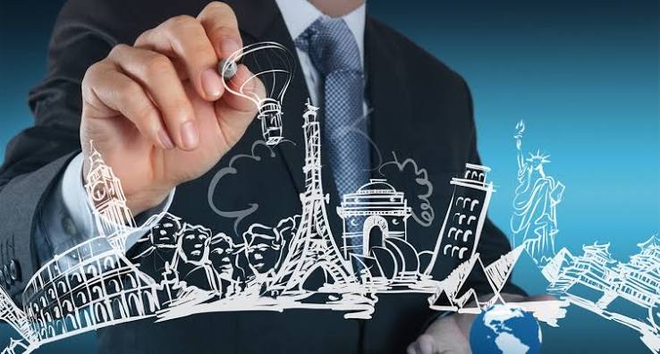Global business and travel concept illustration